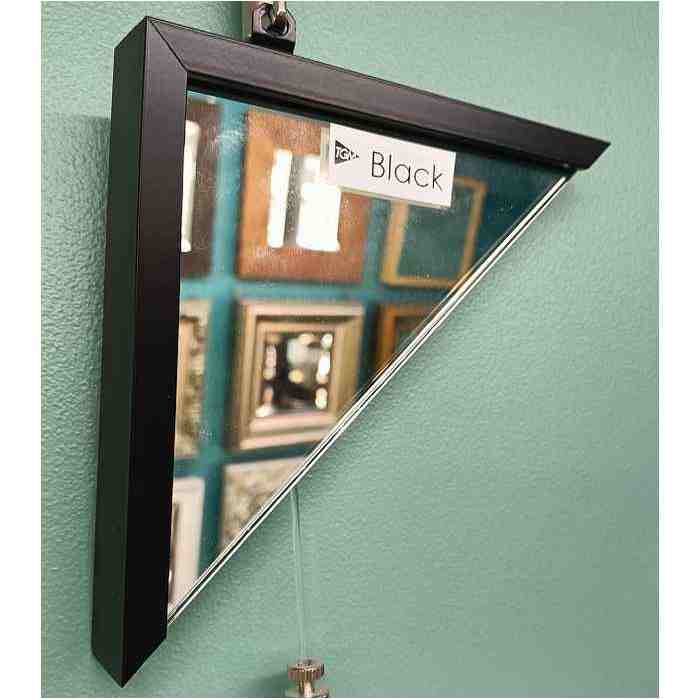 10mm Aluminium Black Framed Mirror with Hangers - Image 2