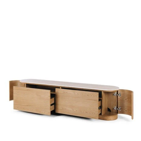 Akita TV Unit - Travertine Top & Oak - 1800w - Image 3