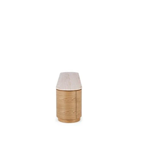 Akita TV Unit - Travertine Top & Oak - 1800w - Image 4