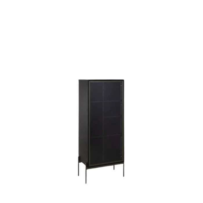 Amaro 1 Door Cabinet with Lights Black Oak - Image 2