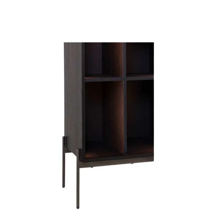 Amaro 1 Door Cabinet with Lights Black Oak - Image 6