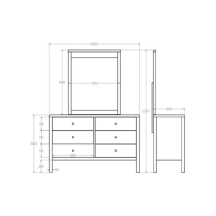 Andes 6 Drawer Dresser - Ash - Image 13
