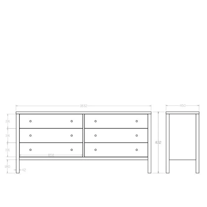 Andes 6 Drawer Lowboy Wide - Ash - Image 12