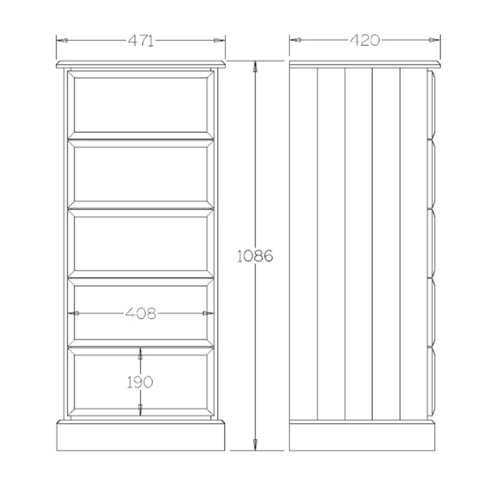Andorra Lingerie Chest 5 Drawer - Image 12