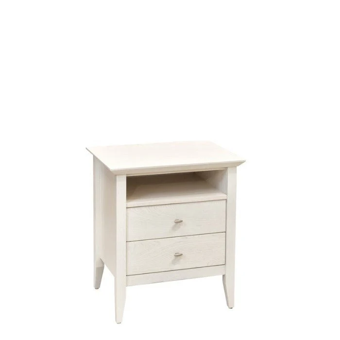 Aria Bedside - 2 Drawer Open Shelf Top