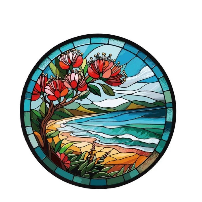 Beach Stained Glass Hanger 300dia