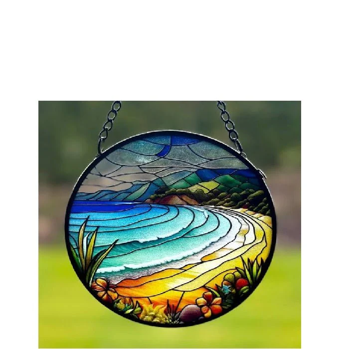 Beach Stained Glass Hanger 115dia - Image 2