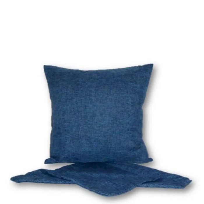 Linen Look  Cushion - Blue - Image 2