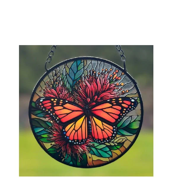 Butterfly Stained Glass Hanger 115dia - Image 2