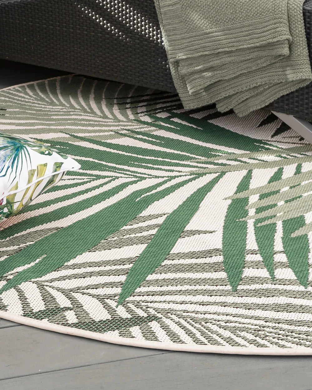 Canopy Outdoor Rug - Cream/Green - Image 4