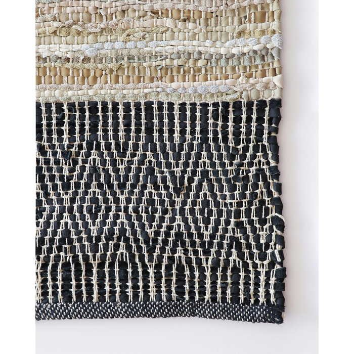 Caracas Floor Rug - Sand/Black (100% Leather) - Image 2