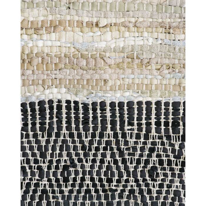 Caracas Floor Rug - Sand/Black (100% Leather) - Image 3
