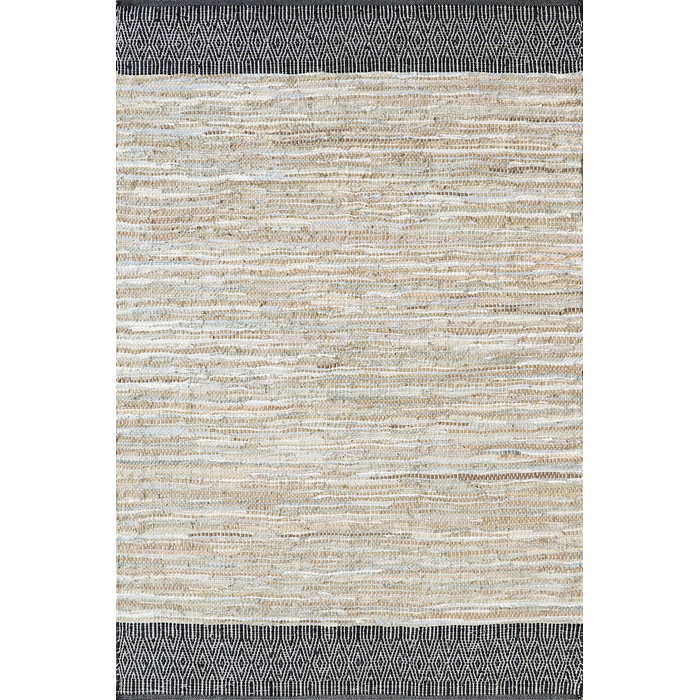Caracas Floor Rug - Sand/Black (100% Leather) - Image 4