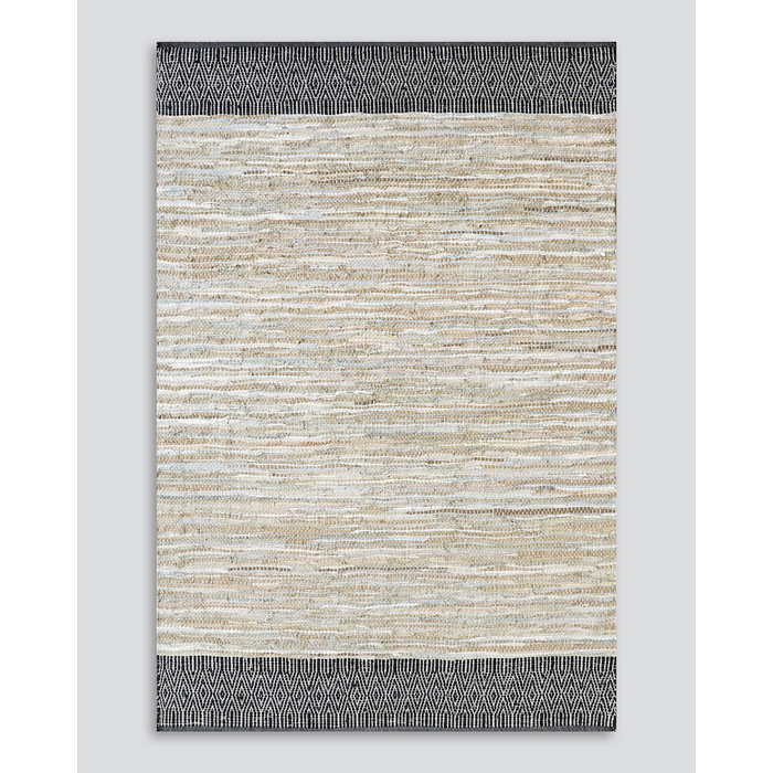 Caracas Floor Rug - Sand/Black (100% Leather) - Image 5