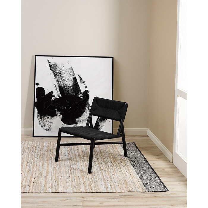 Caracas Floor Rug - Sand/Black (100% Leather) - Image 6