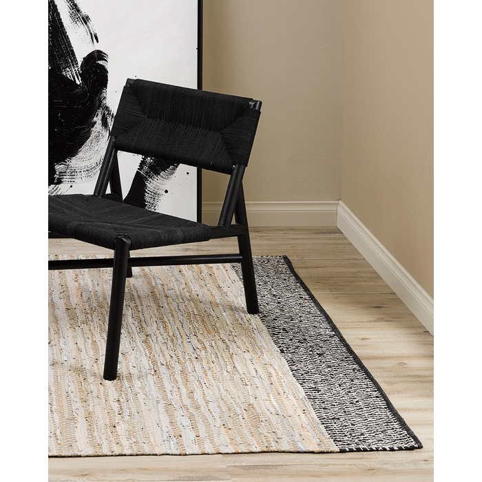 Caracas Floor Rug - Sand/Black (100% Leather) - Image 7