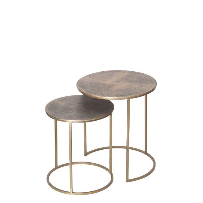 Casablanca Aluminium & Iron Side Table - Set of 2 - Image 2