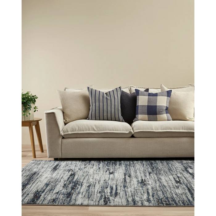 Caspian Floor Rug - Navy (100% Polyester) - Image 4