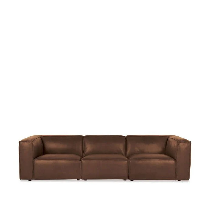 Cassia 3 Seater Leather Sofa - Custom-Made