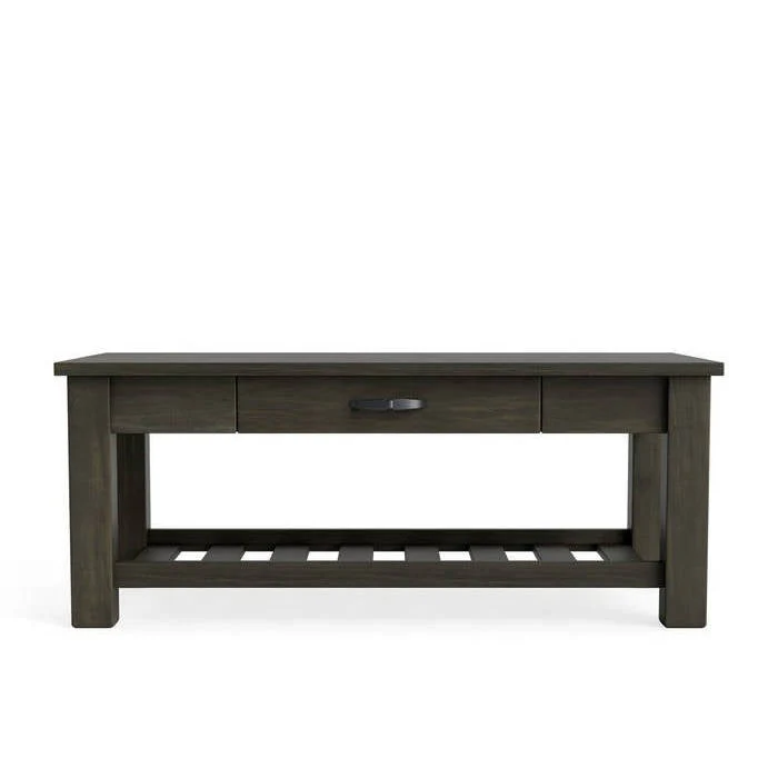 Charlton Coffee Table - with Rack and Drawer - Image 4