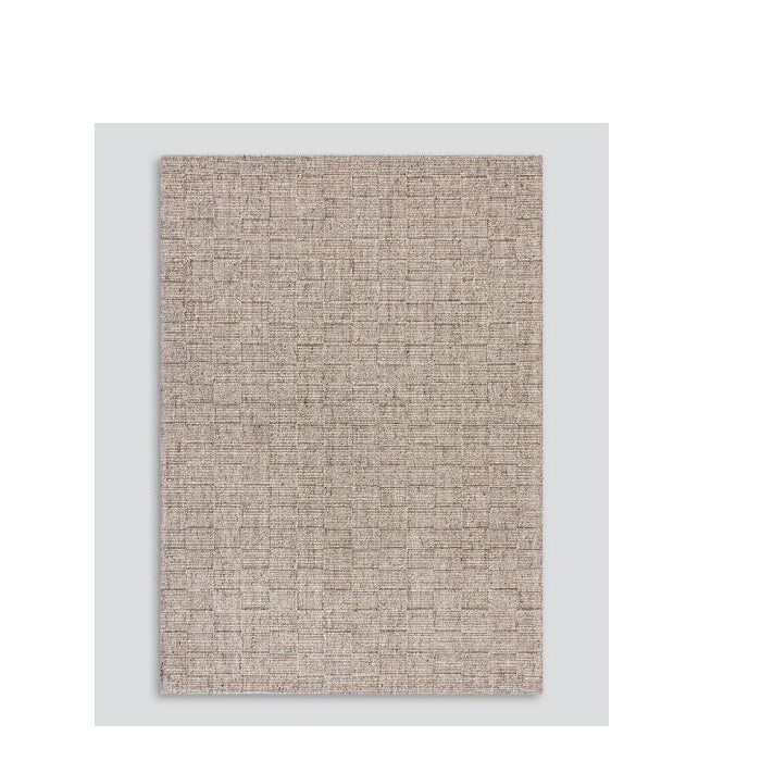 Checker Beige Floor Rug (Wool Mix) - Image 2