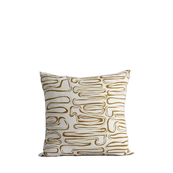 Chemin Brass/Ivory Cushion (Cotton/Linen)