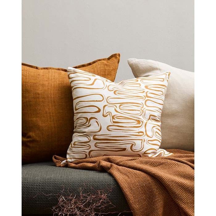 Chemin Brass/Ivory Cushion (Cotton/Linen) - Image 3