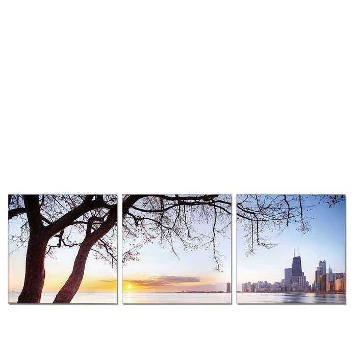 City BeyondWater 3pc 2400wx800 Perspex Wall Art