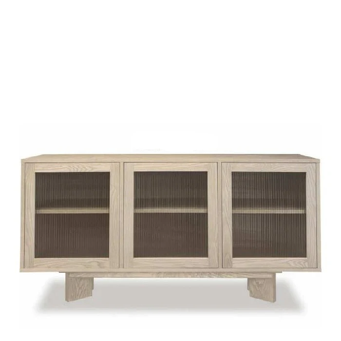 Connect Sideboard 1500w - Fluted Glass & Plinth Base - Image 6
