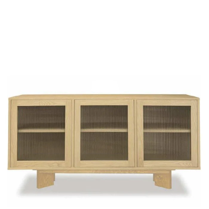 Connect Sideboard 1500w - Fluted Glass & Plinth Base - Image 9
