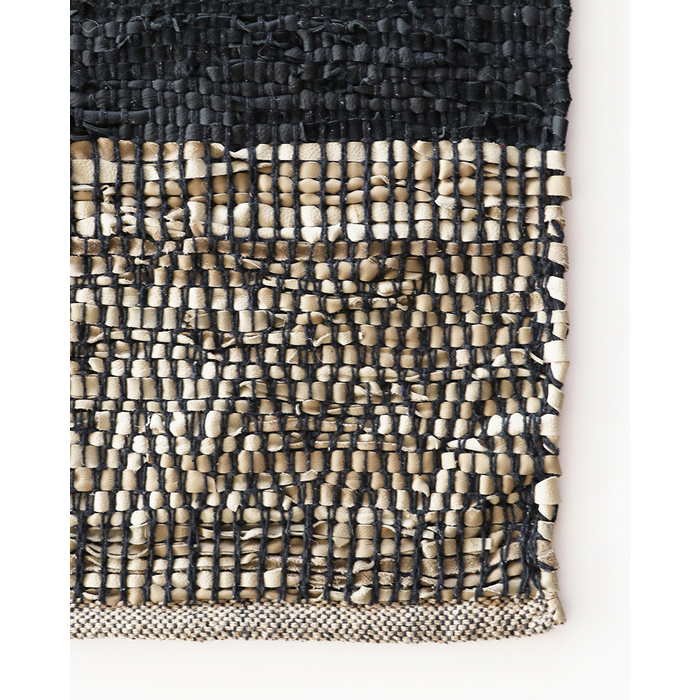 Caracas Floor Rug - Black/Saddle   (100% Leather) - Image 2