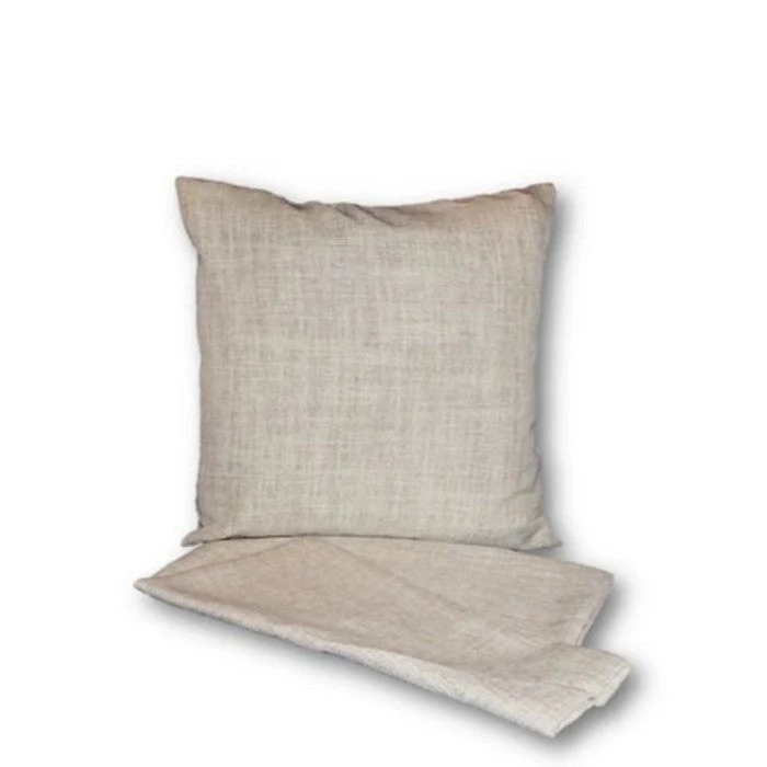 Linen Look Cushion - Cream - Image 2