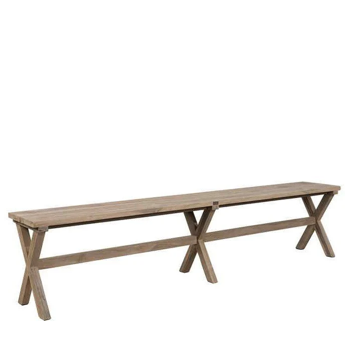 Cross Outdoor Bench - Teak