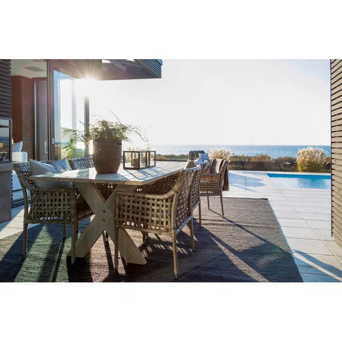 Cross Outdoor Dining Table - Teak - Image 3