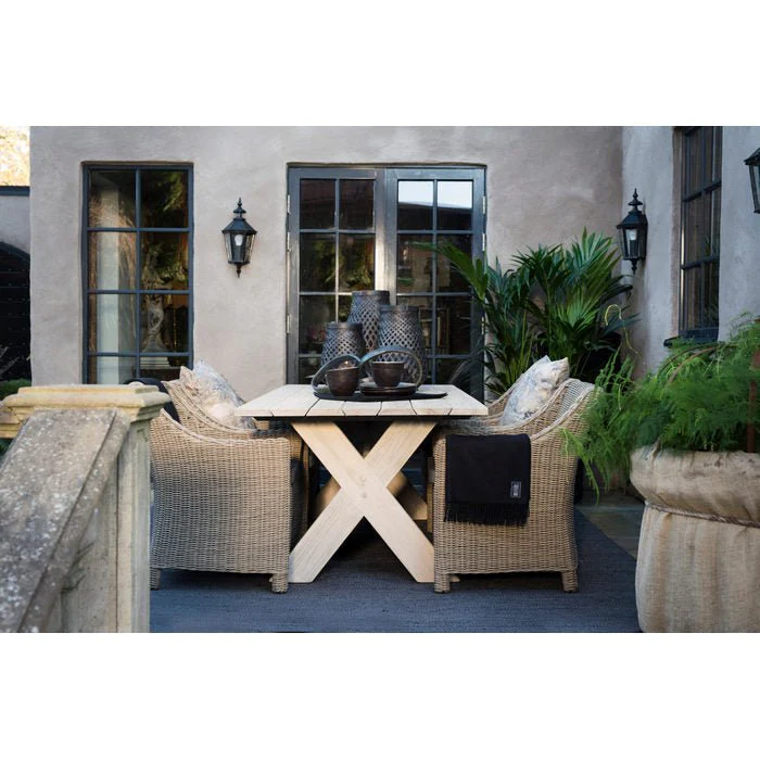 Cross Outdoor Dining Table - Teak - Image 4