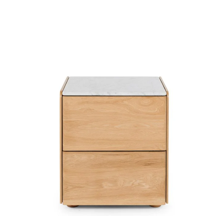 Cube 2 Drawer Bedside - Marble top - Image 2