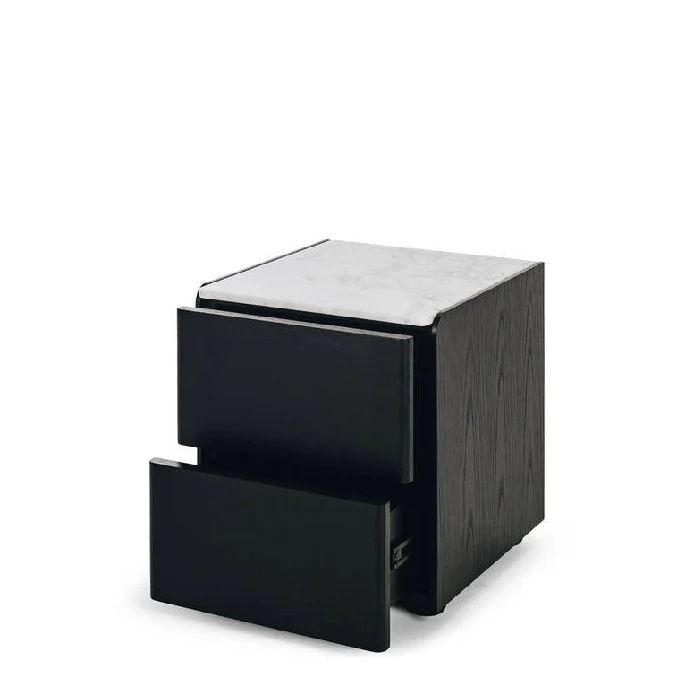 Cube 2 Drawer Bedside - Marble top - Image 4