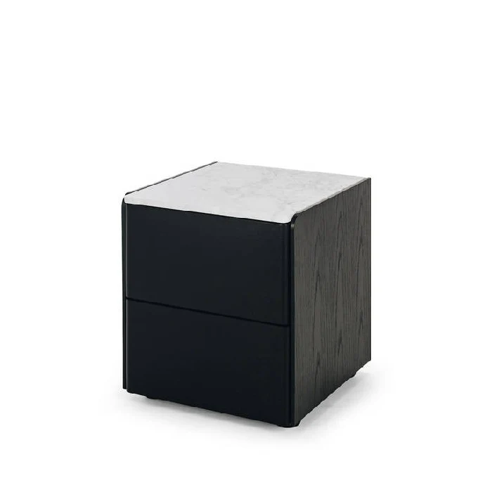 Cube 2 Drawer Bedside - Marble top - Image 5
