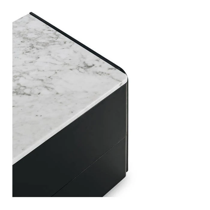 Cube 2 Drawer Bedside - Marble top - Image 6