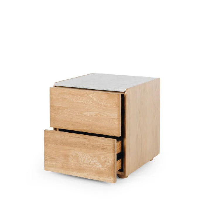 Cube 2 Drawer Bedside - Marble top - Image 7