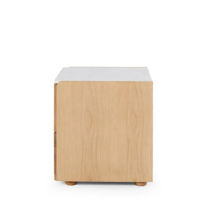 Cube 2 Drawer Bedside - Marble top - Image 8