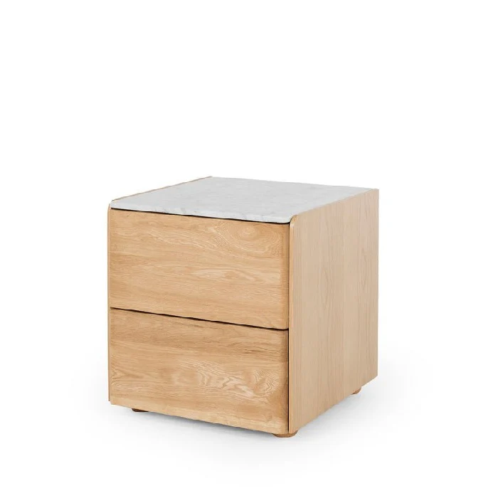 Cube 2 Drawer Bedside - Marble top - Image 9