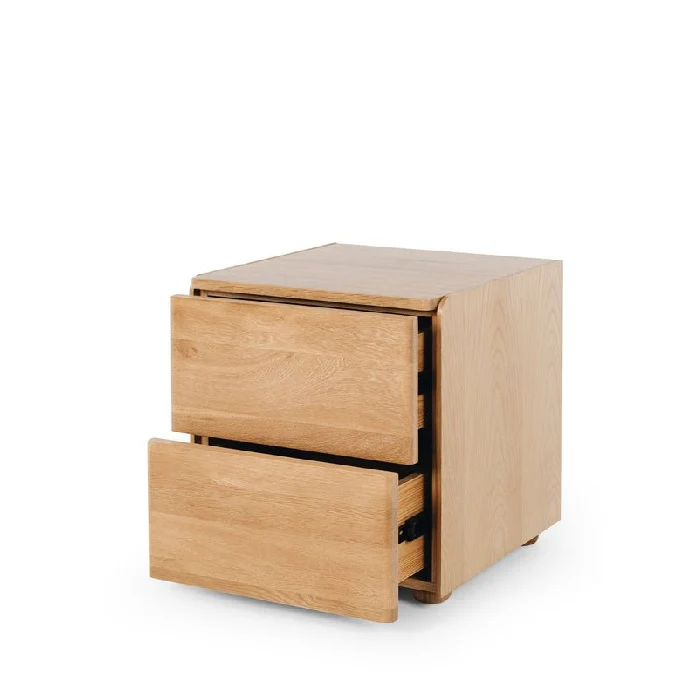 Cube 2 Drawer Bedside - Oak top - Image 4