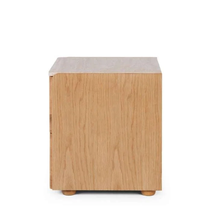 Cube 2 Drawer Bedside - Travertine top - Image 4
