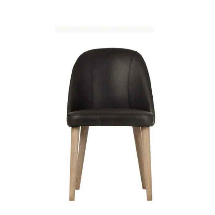 Dupont Dining Chair – Vintage Black Leather - Image 2