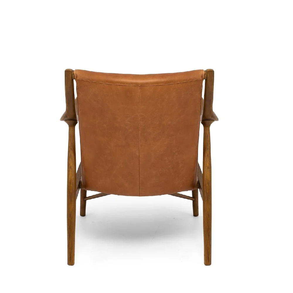 Finn Armchair Black Wax or Cognac Leather - Image 4