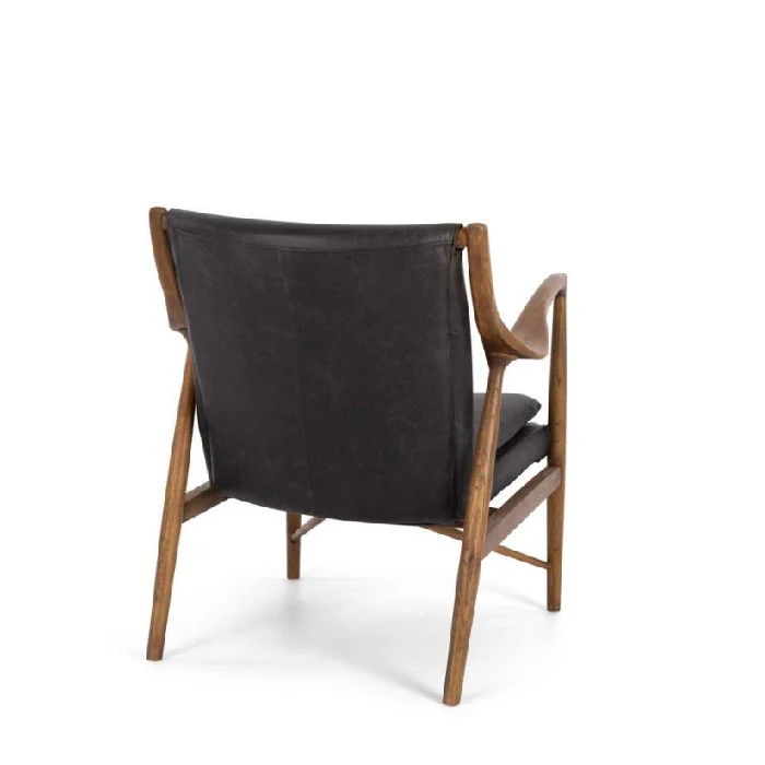 Finn Armchair Black Wax or Cognac Leather - Image 7