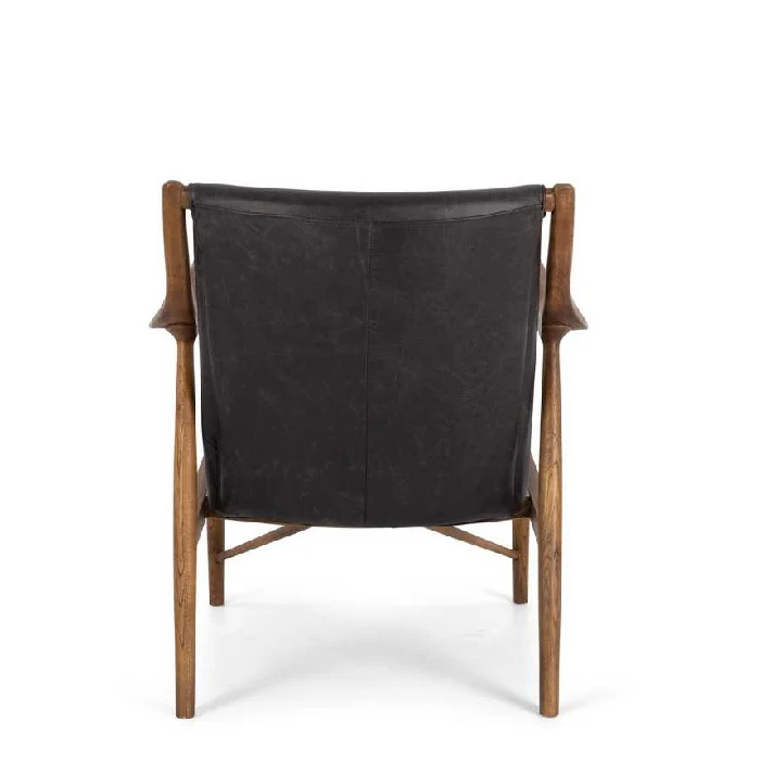 Finn Armchair Black Wax or Cognac Leather - Image 8