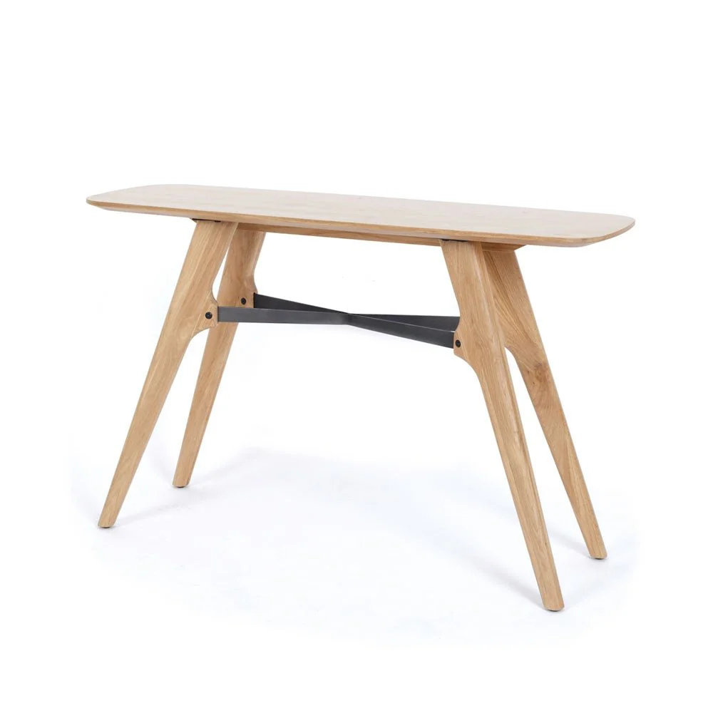 Flow Console Hall Table in Oak - Image 2