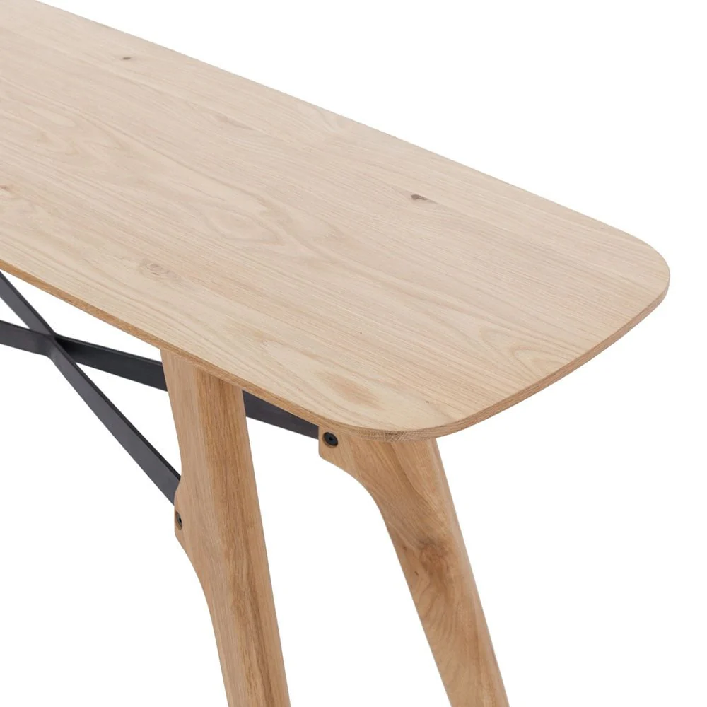 Flow Console Hall Table in Oak - Image 4